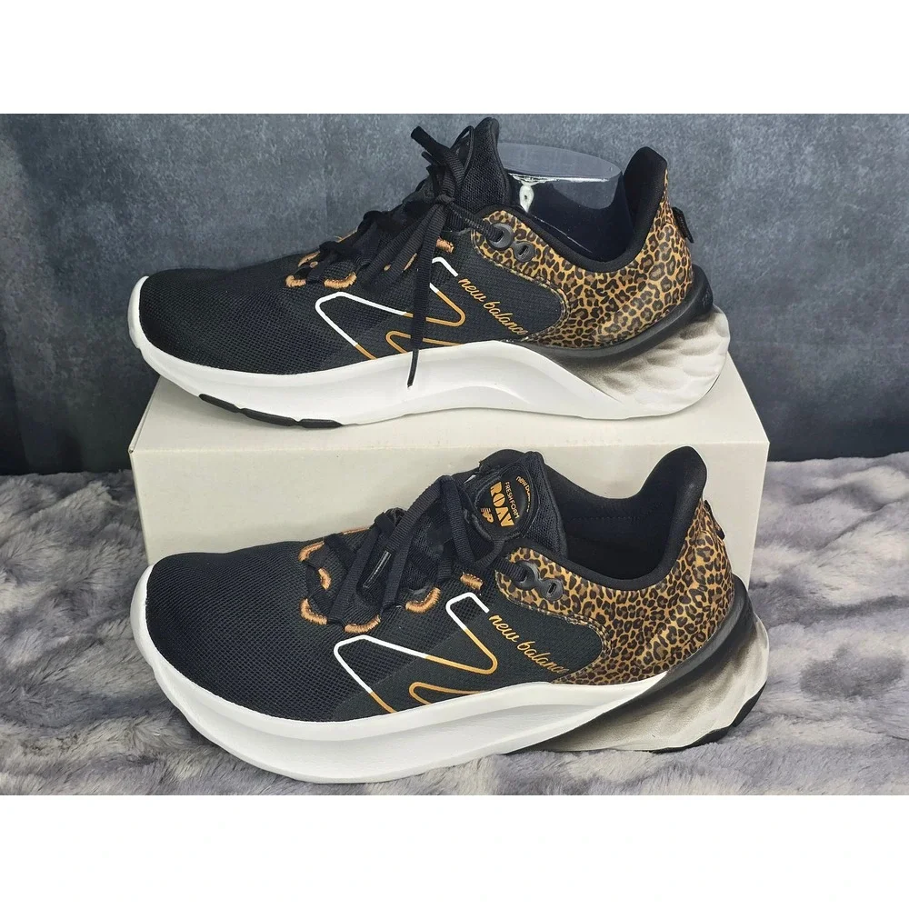New Balance Fresh‎ Foam Roav v2 Black Leopard Running Shoes Womens 11